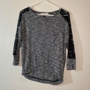 Rewind small long sleeve top black lace around top